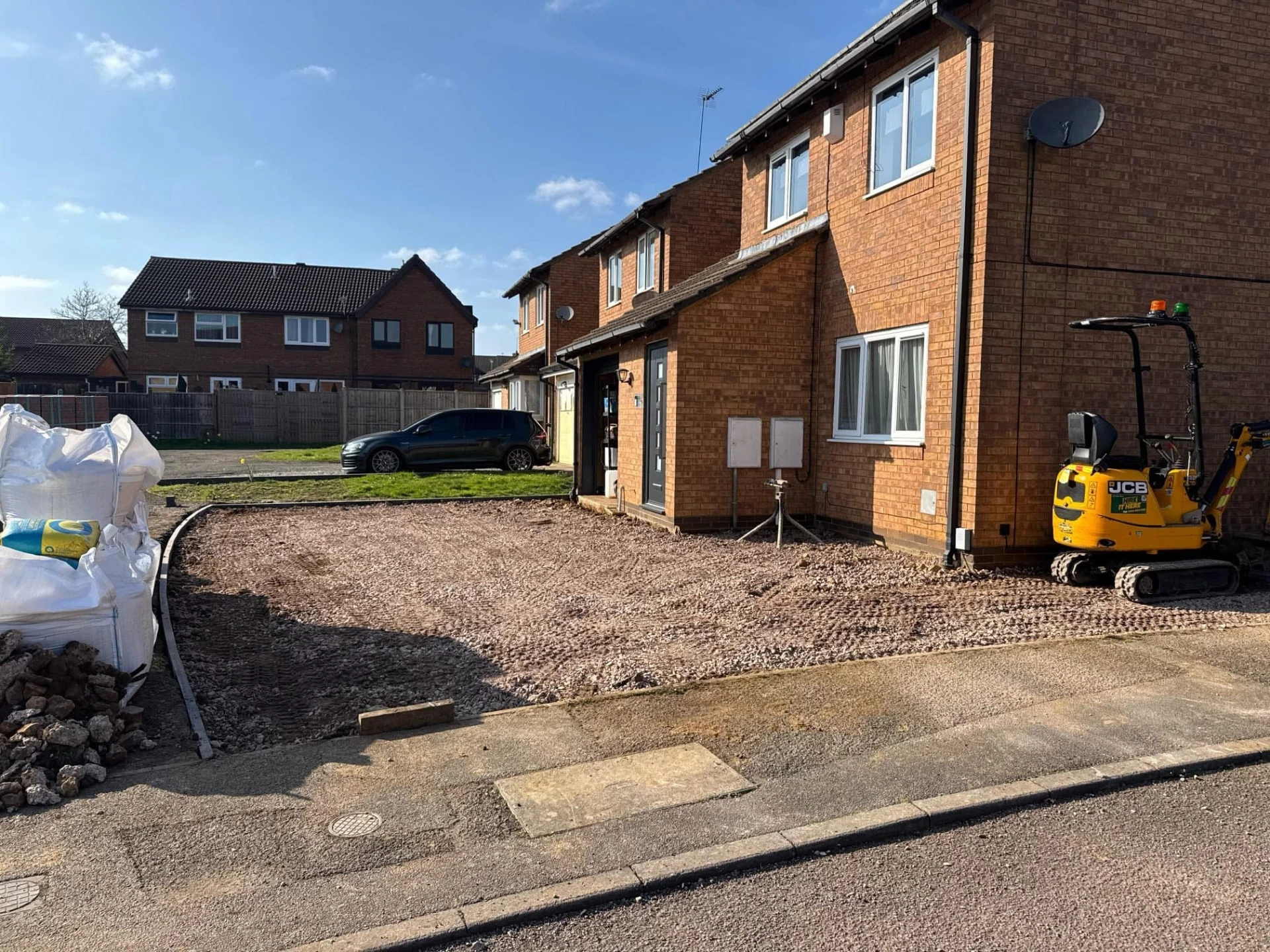 Driveway excavation and aggregate base by Boothville Services.
