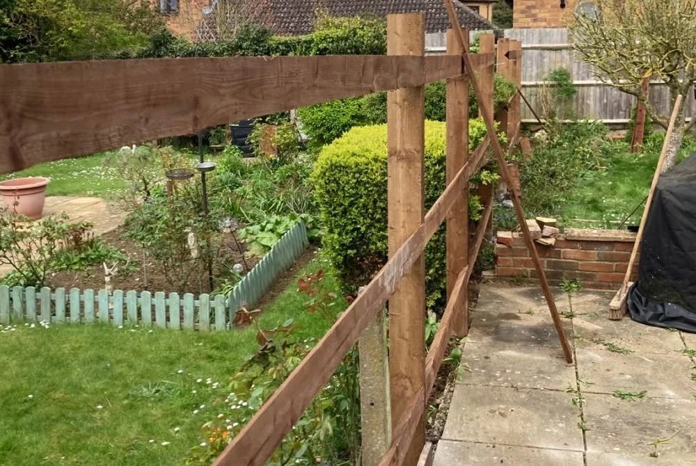New fence frame during installation by Boothville Services.